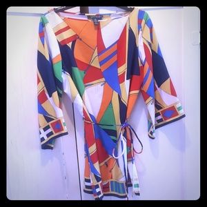 Ralph Lauren Multicolor Sailboat Tunic w/Tie